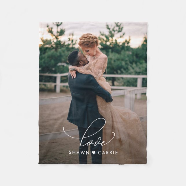 Enkelt Kärlek Editable Färg Personlig Blanket Fleecefilt (Framsidan)
