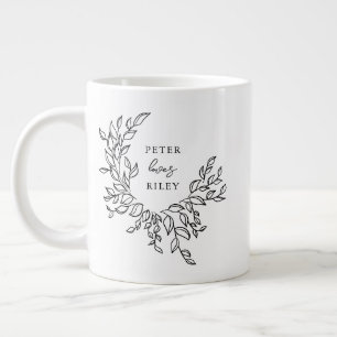 Enkelt Kärlek Script-foto för botaniskt andningsfo Jumbo Mugg