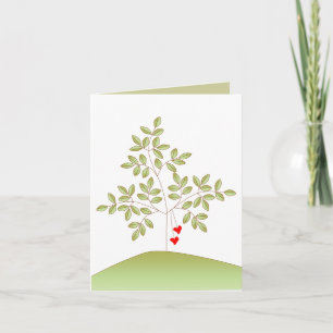 Enkelt kärlekträd tomma Notecard Kort