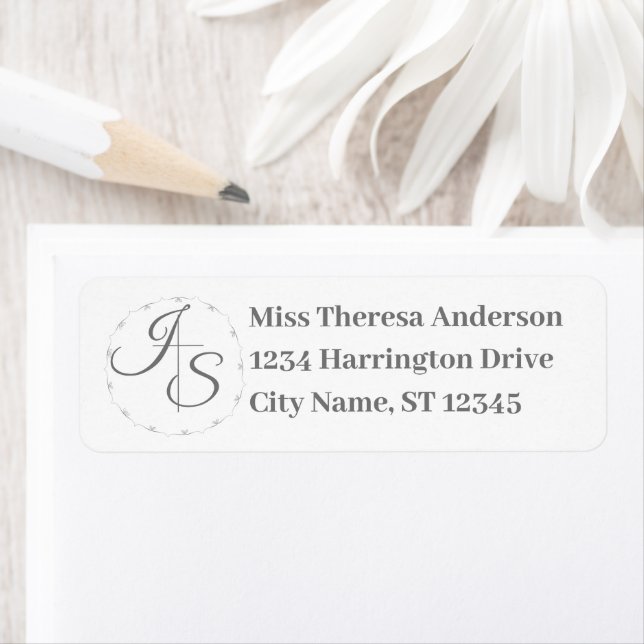 Enkelt katolska Bröllop Returadress Etikett (Insitu)