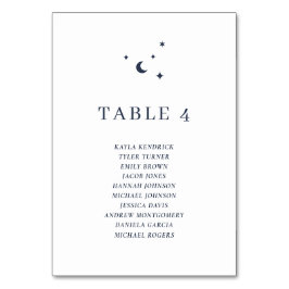 Enkelt kelestiellt Bordsnummer med Guest Namn