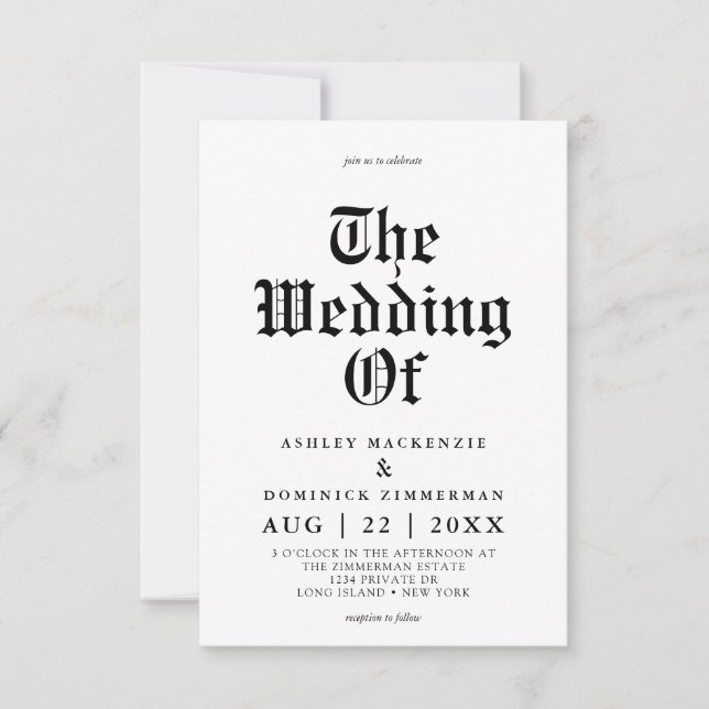 Enkelt keltiskt kalligrafi Bröllop Inbjudningar (Framsida)