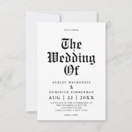 Enkelt keltiskt kalligrafi Bröllop Inbjudningar