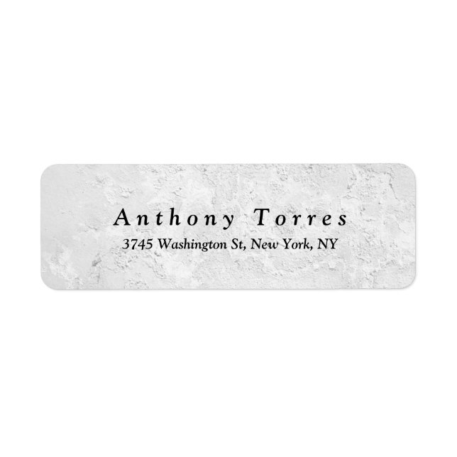 Enkelt, klassiskt Elegant Grått Wall Struktur Returadress Etikett (Framsidan)