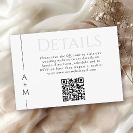 Enkelt klassiskt Elegant - Monogram - QR-kod Tilläggskort
