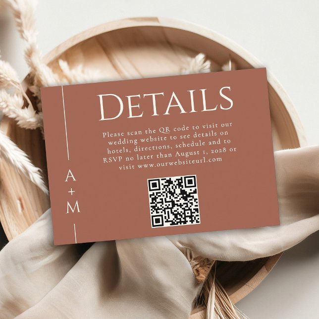 Enkelt klassiskt Elegant - Monogram - QR-kod Tilläggskort (Skapare uppladdad)