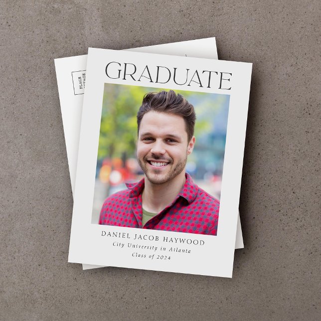 Enkelt klassiskt foto Studenten Meddelande Vykort (Skapare uppladdad)