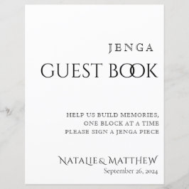 Enkelt Klassiskt Jenga Gästbok Bröllop