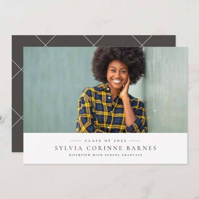 Enkelt klassiskt meddelande om ett foto studenten (Fram/baksida)