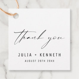 Enkelt klassiskt minimalt Bröllop Tack Gåvor Etiketter