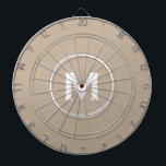 Enkelt klassiskt monogram darttavla<br><div class="desc">Modern ritbräda med enkel monogrammedallion med klassisk blocktypografi initialt och namn i vitt på en beige bakgrund. Anpassa till en början med ett monogram. användan anpassar menyn för att ändra färg eller typografi i bakgrunden.</div>