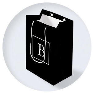 Enkelt klassiskt monogram   Svartvitt