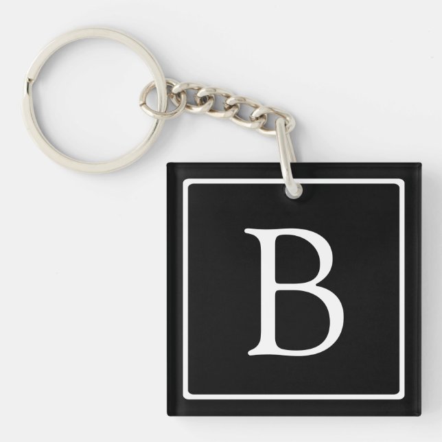 Enkelt klassiskt monogram | Svartvitt (Framsidan)