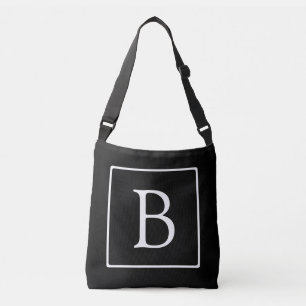 Enkelt klassiskt monogram Svartvitt Axelväska