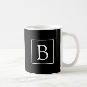 Enkelt klassiskt monogram Svartvitt Kaffemugg