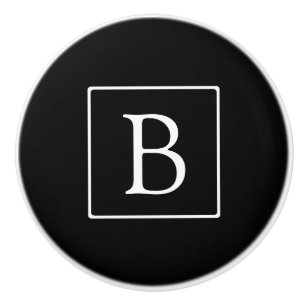 Enkelt klassiskt monogram   Svartvitt Knopp