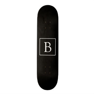 Enkelt klassiskt monogram Svartvitt Mini Skateboard Bräda 18,5 Cm