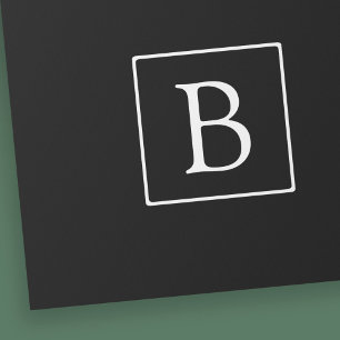 Enkelt klassiskt monogram Svartvitt Presentpapper