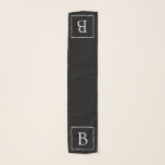 Enkelt klassiskt monogram | Svartvitt Sjal<br><div class="desc">Minimal och klassad.</div>