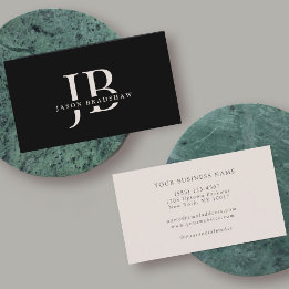 Enkelt klassiskt Professionell Monogram och Namn Visitkort