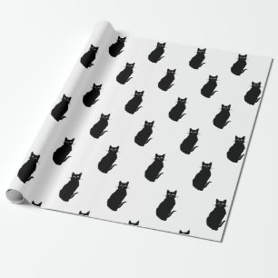 Enkelt klassiskt svart katt presentpapper