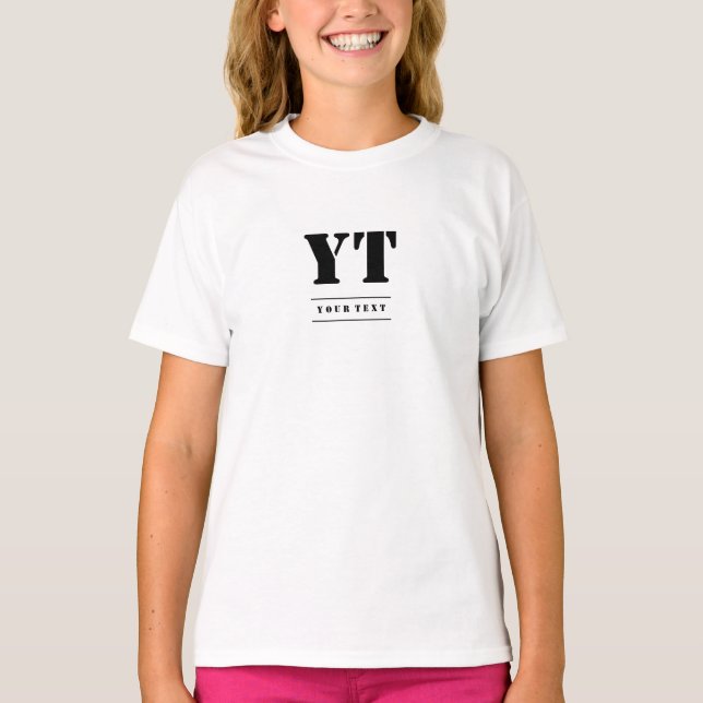 Enkelt klassiskt svart monogram tröja (Framsida)