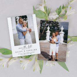 Enkelt klassiskt svart och vitt foto Bröllop Spara Datumet