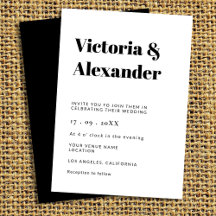 Enkelt klassiskt svartvitt Bröllop