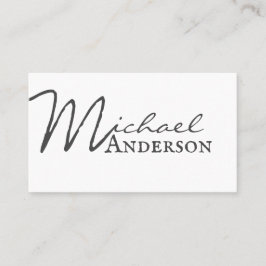 Enkelt klassiskt vitt minimalistiskt affärskort visitkort