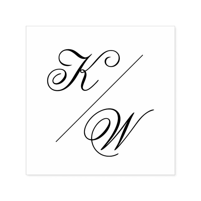 Enkelt klassminimalt typografiskt Bröllop Monogram Självfärgande Stämpel (Design)