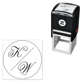 Enkelt klassminimalt typografiskt Bröllop Monogram Självfärgande Stämpel