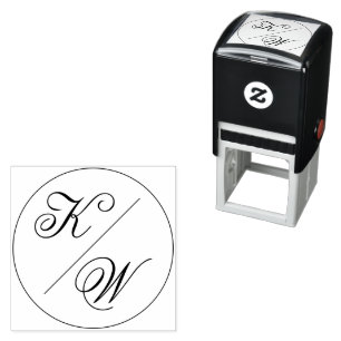 Enkelt klassminimalt typografiskt Bröllop Monogram Självfärgande Stämpel