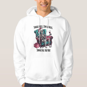 Enkelt Klockor, enkelt hela vägen - roligt jul Hoodie