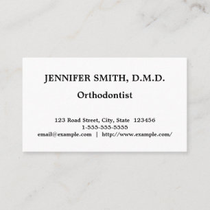 Enkelt, Konservativ Orthodontist-Affärskort Visitkort