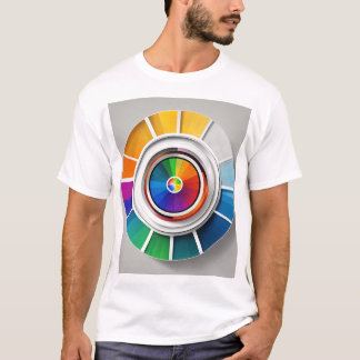 Enkelt konventionellt Färg-hjul på Black Backgroun T Shirt