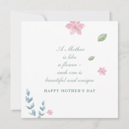 Enkelt kort för Blommigt Lycklig Mors dag Helgdag