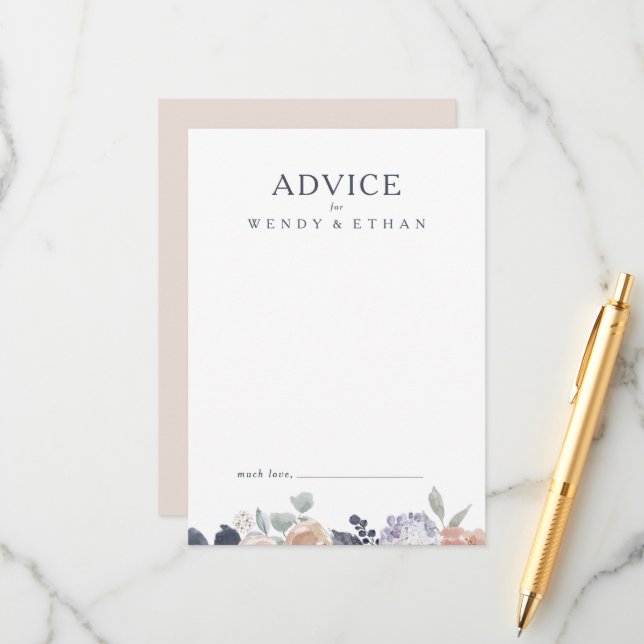 Enkelt kort för Bröllop-rådgivning för Rustic Blom (Fram/Back In Situ)