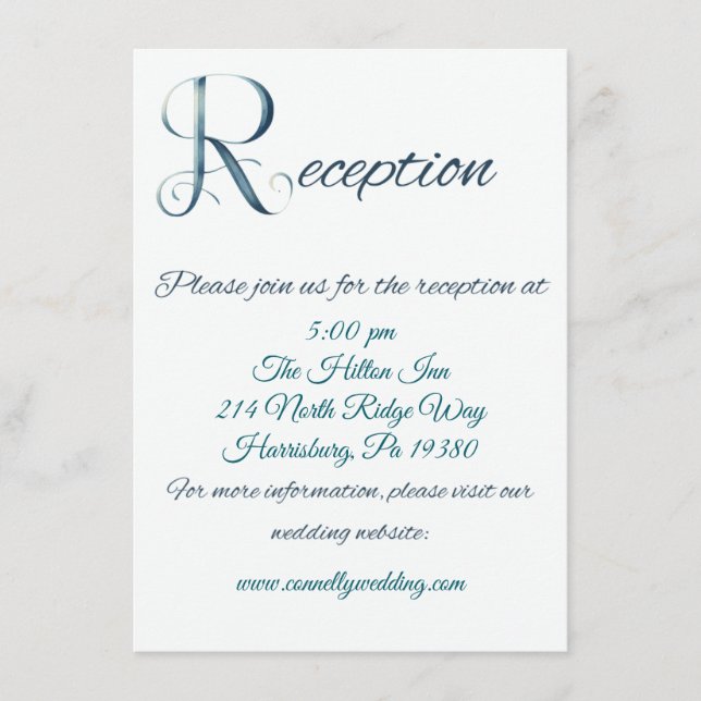 Enkelt kort för stort R-bröllop (Framsida)