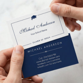 Enkelt kort för svart och vitt Studenten Namn