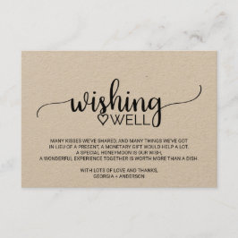 Enkelt Kraft Calligraphy Bröllop Wishing well Tilläggskort