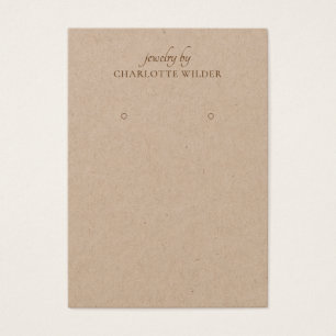 Enkelt Kraft Earring Visning Card Visitkort