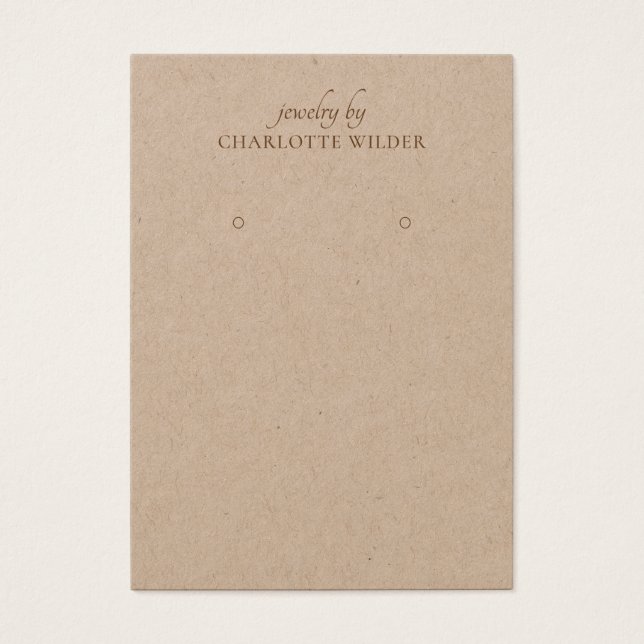 Enkelt Kraft Earring Visning Card Visitkort (Framsidan)