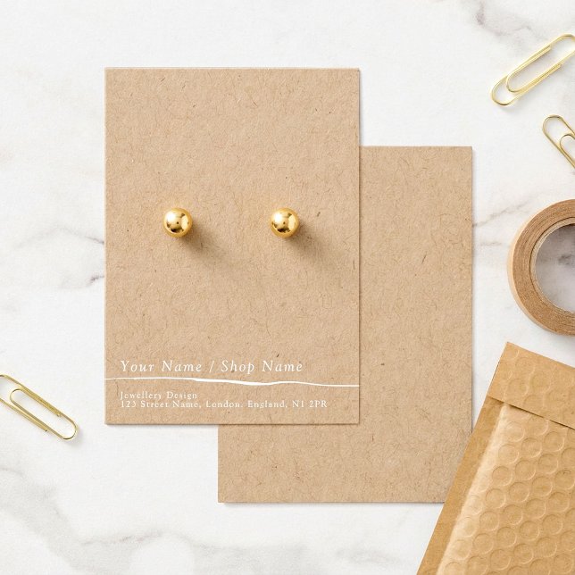 Enkelt kraftöringskort, visning visitkort (Simple kraft earring display card.)