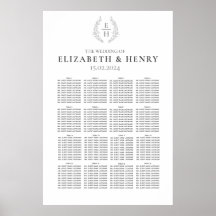 Enkelt kranande Monogram svart vita säten av oval