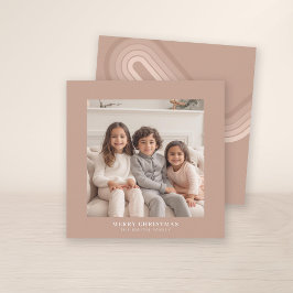 Enkelt kvadratiskt foto - Minsta Neutralt Retro Ra Julkort