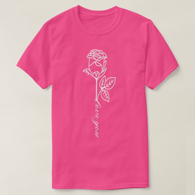 Enkelt, långt stem Ro Kärlek You-skript T Shirt (Design framsida)