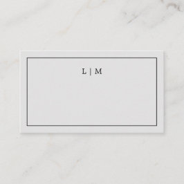 Enkelt lätt Grått Monogram Elegant bröllop Placeringskort