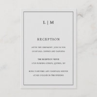 Enkelt lätt Grått Monogram Elegant bröllop
