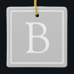 Enkelt lätt Grått Monogram Julgransprydnad Keramik<br><div class="desc">Tack för ditt köp!</div>