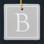 Enkelt lätt Grått Monogram Julgransprydnad Keramik<br><div class="desc">Tack för ditt köp!</div>